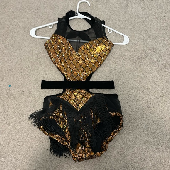Gold and black custom kids dance costume jazz - Picture 2 of 3